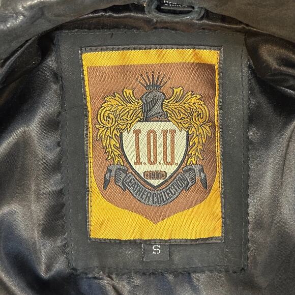 Vintage I.O.U. Leather Collection Black Trench Coat Women's Sz S Belted Duster - Picture 4 of 15